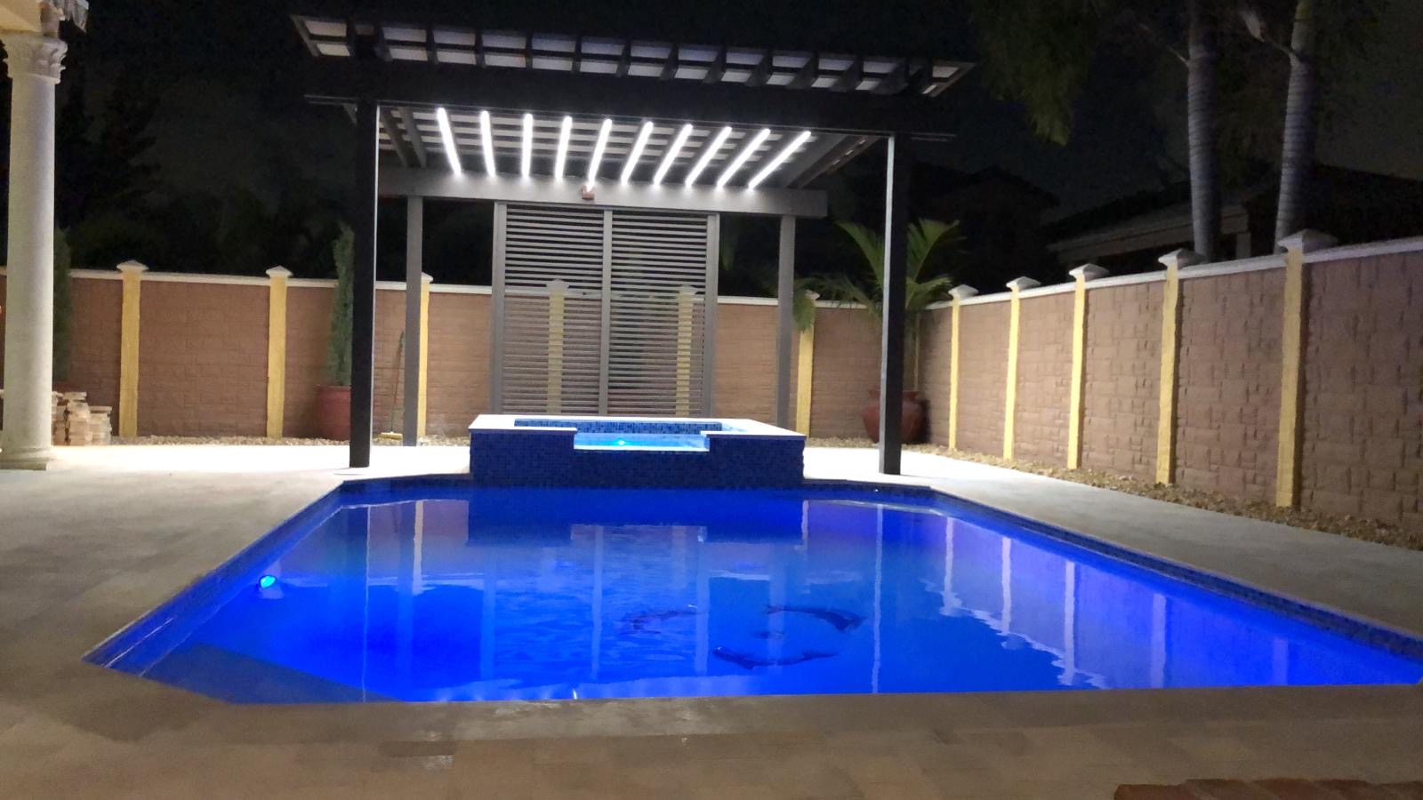 Spa, Paver, Pool remopdeling and pergola